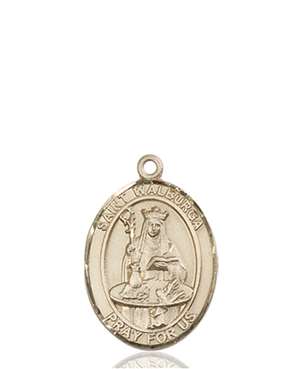 St. Walburga Medal<br/>8126 Oval, 14kt Gold