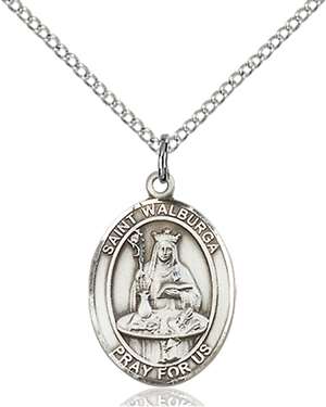 St. Walburga Medal<br/>8126 Oval, Sterling Silver