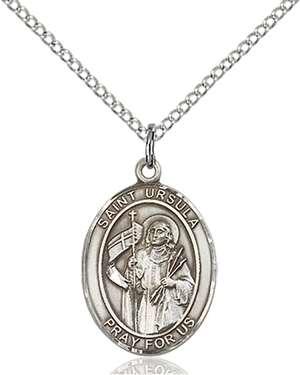 St. Ursula Medal<br/>8127 Oval, Sterling Silver