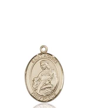 St. Agnes of Rome Medal<br/>8128 Oval, 14kt Gold