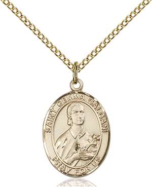 St. Gemma Galgani Medal<br/>8130 Oval, Gold Filled