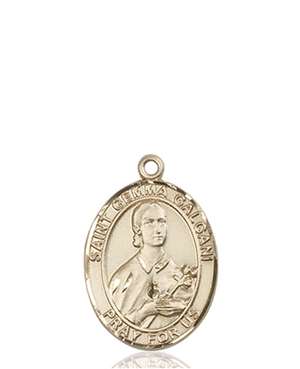 St. Gemma Galgani Medal<br/>8130 Oval, 14kt Gold