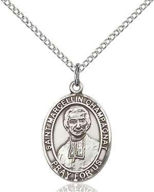 St. Marcellin Champagnat Medal<br/>8131 Oval, Sterling Silver