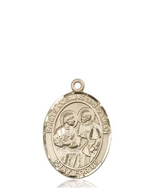 Sts. Cosmas & Damian Medal<br/>8132 Oval, 14kt Gold