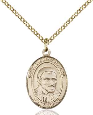 St. Vincent De Paul Medal<br/>8134 Oval, Gold Filled