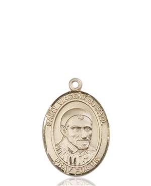 St. Vincent De Paul Medal<br/>8134 Oval, 14kt Gold