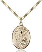 St. Jerome Medal<br/>8135 Oval, Gold Filled