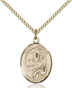 St. Jerome Medal<br/>8135 Oval, Gold Filled