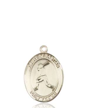 St. Sebastian/Baseball Medal<br/>8160 Oval, 14kt Gold
