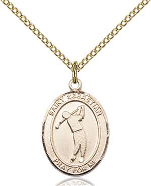 St. Sebastian/Golf Medal<br/>8162 Oval, Gold Filled
