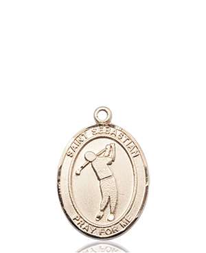 St. Sebastian/Golf Medal<br/>8162 Oval, 14kt Gold