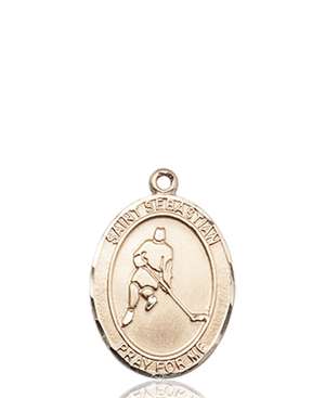 St. Sebastian/Ice Hockey Medal<br/>8165 Oval, 14kt Gold