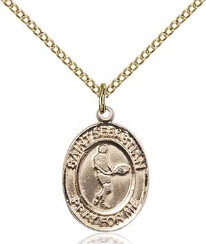 St. Sebastian/Tennis Medal<br/>8166 Oval, Gold Filled