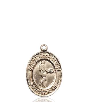 St. Sebastian/Tennis Medal<br/>8166 Oval, 14kt Gold