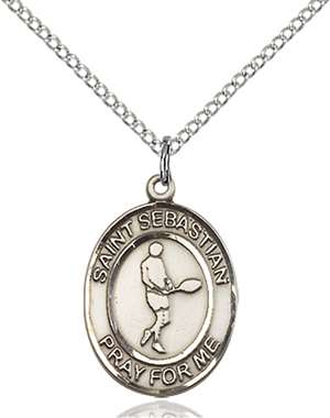 St. Sebastian/Tennis Medal<br/>8166 Oval, Sterling Silver