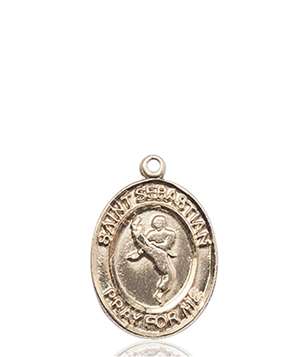 St. Sebastian/Martial Arts Medal<br/>8168 Oval, 14kt Gold