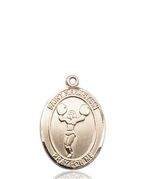 St. Sebastian/Cheerleading Medal<br/>8170 Oval, 14kt Gold