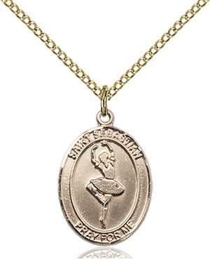 St. Sebastian/Dance Medal<br/>8173 Oval, Gold Filled