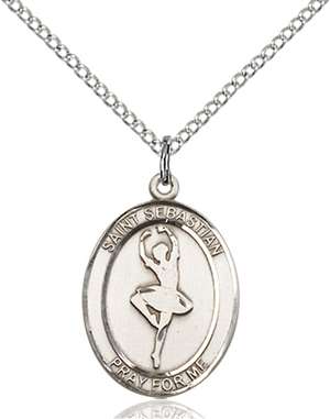 St. Sebastian/Dance Medal<br/>8173 Oval, Sterling Silver