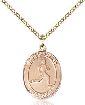 St. Sebastian/Track & Field Medal<br/>8176 Oval, Gold Filled