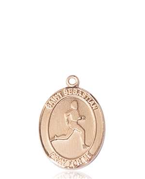 St. Sebastian/Track & Field Medal<br/>8176 Oval, 14kt Gold