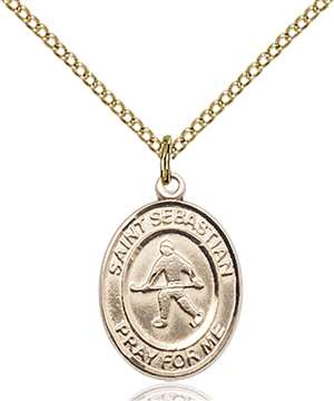 St. Sebastian/Field Hockey Medal<br/>8178 Oval, Gold Filled