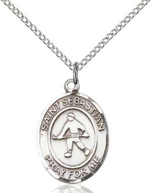St. Sebastian/Field Hockey Medal<br/>8178 Oval, Sterling Silver