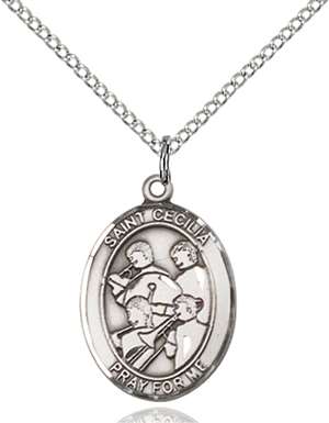 St. Cecilia / Marching Band Medal<br/>8179 Oval, Sterling Silver