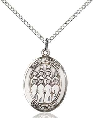 St. Cecilia / Choir Medal<br/>8180 Oval, Sterling Silver