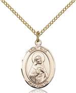 St. Rita of Cascia / Baseball Medal<br/>8181 Oval, Gold Filled
