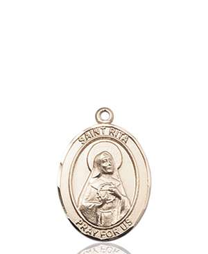 St. Rita of Cascia / Baseball Medal<br/>8181 Oval, 14kt Gold