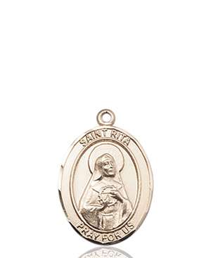 St. Rita of Cascia / Baseball Medal<br/>8181 Oval, 14kt Gold