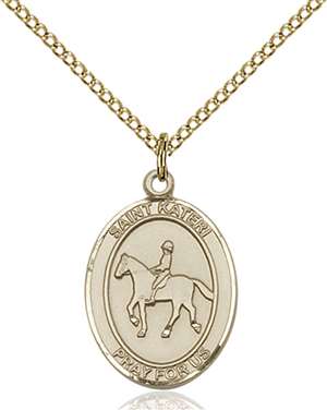 St. Kateri / Equestrian Medal<br/>8182 Oval, Gold Filled
