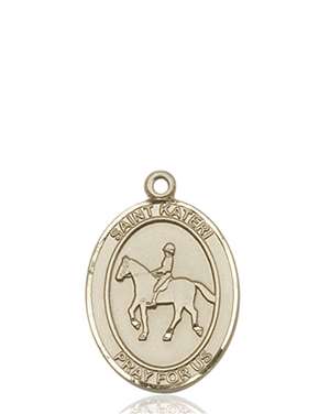 St. Kateri / Equestrian Medal<br/>8182 Oval, 14kt Gold