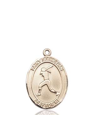St. Sebastian / Softball Medal<br/>8183 Oval, 14kt Gold