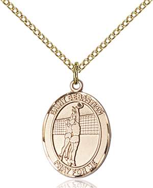 St. Sebastian / Volleyball Medal<br/>8186 Oval, Gold Filled