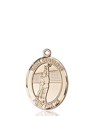 St. Sebastian / Volleyball Medal<br/>8186 Oval, 14kt Gold
