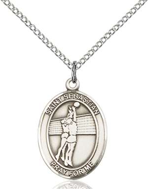 St. Sebastian / Volleyball Medal<br/>8186 Oval, Sterling Silver