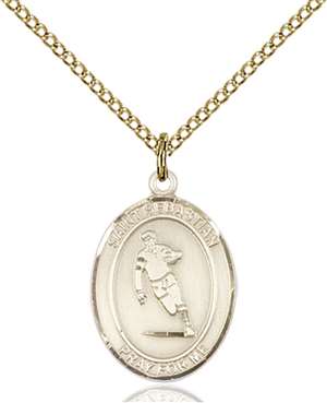 St. Sebastian / Rugby Medal<br/>8187 Oval, Gold Filled