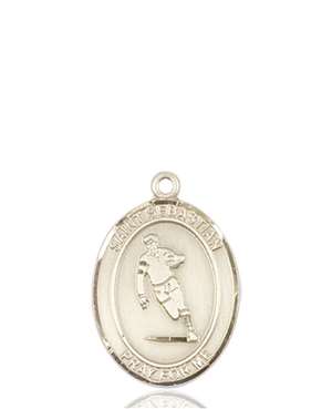 St. Sebastian / Rugby Medal<br/>8187 Oval, 14kt Gold