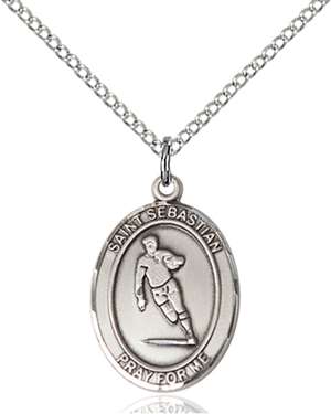 St. Sebastian / Rugby Medal<br/>8187 Oval, Sterling Silver
