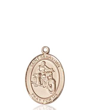St. Sebastian / Motorcycle Medal<br/>8197 Oval, 14kt Gold