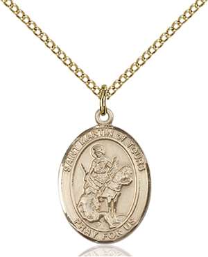 St. Martin of Tours Medal<br/>8200 Oval, Gold Filled