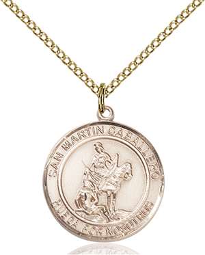 San Martin Caballero Medal<br/>8200 Spanish, Round, Gold Filled