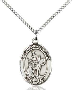 St. Martin of Tours Medal<br/>8200 Oval, Sterling Silver