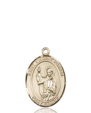 St. Vincent Ferrer Medal<br/>8201 Oval, 14kt Gold