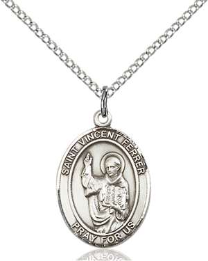 St. Vincent Ferrer Medal<br/>8201 Oval, Sterling Silver