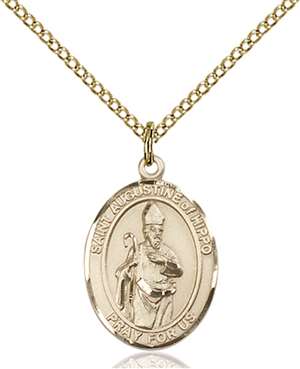 St. Augustine of Hippo Medal<br/>8202 Oval, Gold Filled