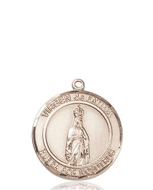 Virgen de Fatima Medal<br/>8205 Spanish, Round, 14kt Gold
