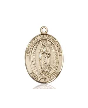 Our Lady of Guadalupe Medal<br/>8206 Oval, 14kt Gold